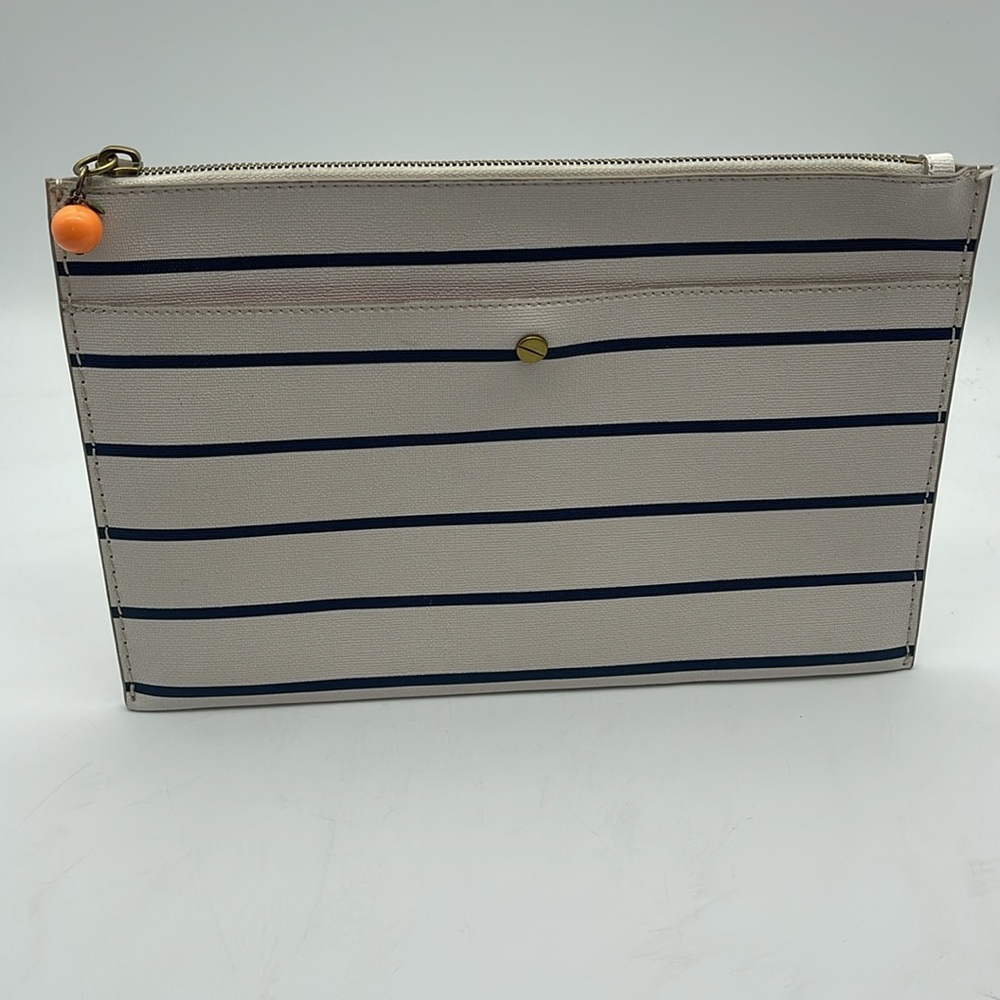 J Crew Zipper Pouch Bag Travel Make Up Cosmetics Boat Beach Nautical Clutch NWT